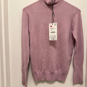 Zara Women's Pink Turtleneck Sweater